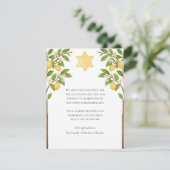 Jewish Sympathy Star Lemon Tree Waterverf Shiva Bedankkaart (Staand voorkant)