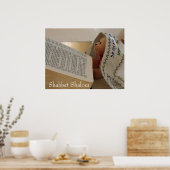 Jewish Teddy Bear draagt een tallit Shabbat Shalom Poster (Keuken)