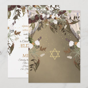 Jewish Wedding Chuppah Elegant Rustic Floral Kaart