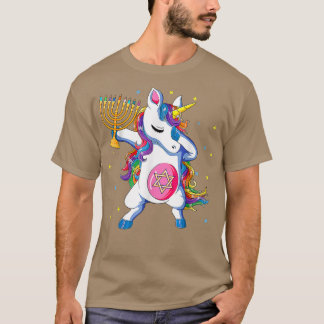Jewnicorn Funny Unicorn Clipart Hanukkah Light Fes T-shirt