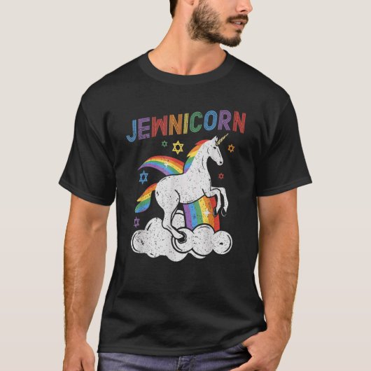 Jewnicorn Shirt Funny Unicorn Rosh Hashanah Chanoe (Voorkant)