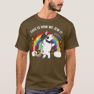 Jewnicorn Zo jutten we het Hanukkah Holida T-shirt