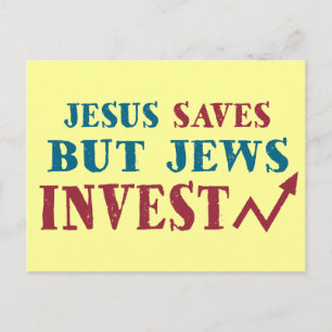 Jews Invest - Jewish finance humor Briefkaart