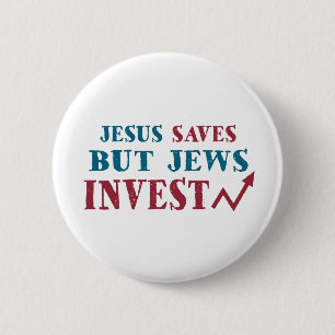 Jews Invest - Joodse financiële humor Ronde Button 5,7 Cm