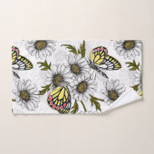 Jezebel vlinders en daisy bloemen op wit bad handdoek (Handdoek)