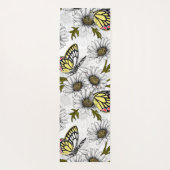 Jezebel vlinders en daisy bloemen op wit yogamat (Achterkant)