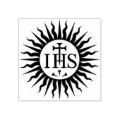 Jezuïet IHS Christogram Sun Burst Jesus Rubberstempel (Afrduk)
