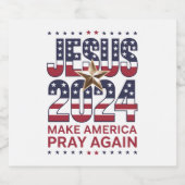Jezus 2024 Laat Amerika weer bidden Bier Etiket (Enkel label)