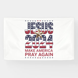 Jezus 2024 Laat Amerika Weer Bidden Spandoek
