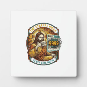 Jezus 9999 ongelezen e-mails inbox nul kantoor hum fotoplaat