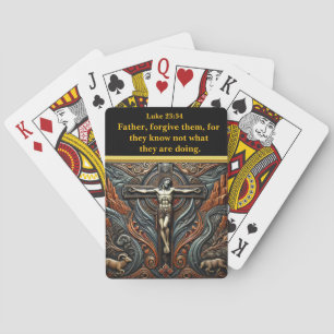 Jezus aan het kruis: liefde en verlossing pokerkaarten