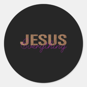 Jezus Alles wat Christelijk is Kruis God Geloof Bi Ronde Sticker