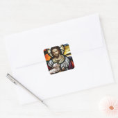 Jezus als de goede herder vierkante sticker (Envelop)
