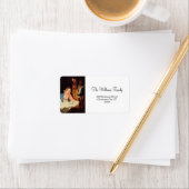 Jezus als kind met Mary & Joseph Vrolijk Kerstfees Etiket (Insitu)