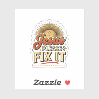 Jezus Alsjeblieft Repareer Vintage Christelijke Ty Sticker