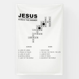 Jezus, altijd het antwoord op het Christelijke gel Spandoek