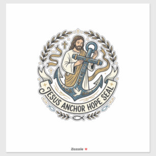 Jezus Anker Hoop Zegel Jezus Anker Hoop Zegel Chri Sticker