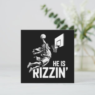 Jezus Basketbal Hij Is Grappig Rizzin' Christelijk Kaart