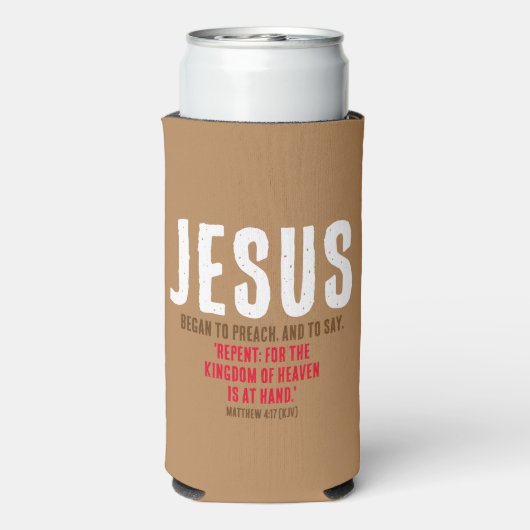 "JEZUS begon te prediken." Matteüs 4:17 - Chocolad (Seltzer Achterkant)