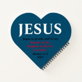 Jezus begon te preken. Matteüs 4:17 Hartvormig Notitieboek (Achterkant)