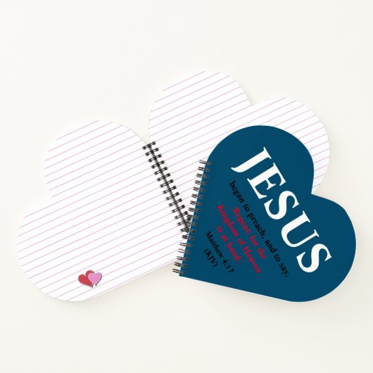 Jezus begon te preken. Matteüs 4:17 Hartvormig Notitieboek (Binnen)