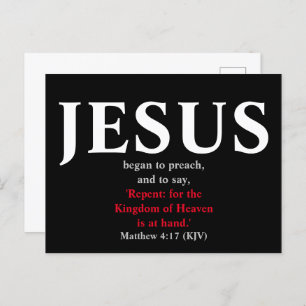 Jezus begon te preken. Matthew 4:17 Briefkaart