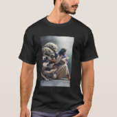 Jezus beschermt het lam tegen wolven en schildert t-shirt (Voorkant)