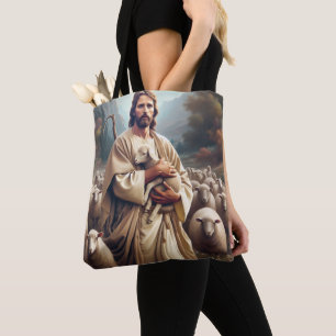 Jezus beschermt zijn geliefde schapen draagtas