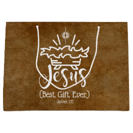 JEZUS BESTE CADEAU OOIT Kerstmis Schrift Brons Groot Cadeauzakje