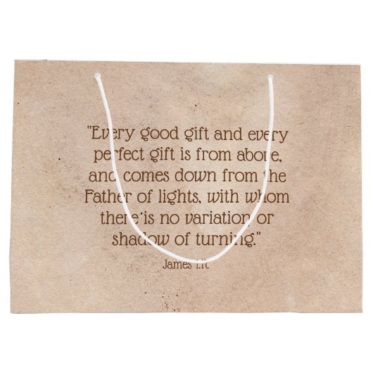 JEZUS BESTE CADEAU OOIT Kerstmis Schrift Cream Groot Cadeauzakje (Achterkant)