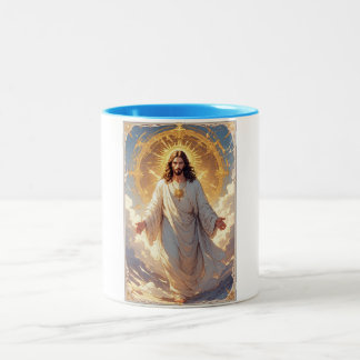 Jezus Bestijgt Christelijke Koffiemok Tweekleurige Koffiemok