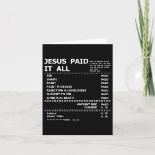 Jezus betaalde het allemaal Christelijk Cross God Kaart
