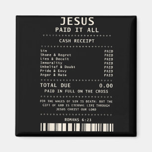 Jezus betaalde het allemaal grappige Christelijke Magneet