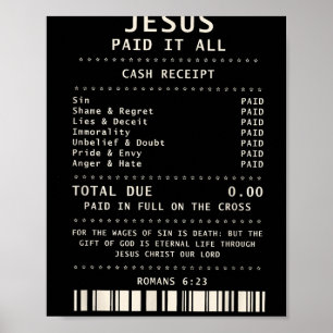 Jezus betaalde het allemaal grappige Christelijke Poster