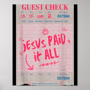 Jezus betaalde het allemaal grappige Christelijke Poster