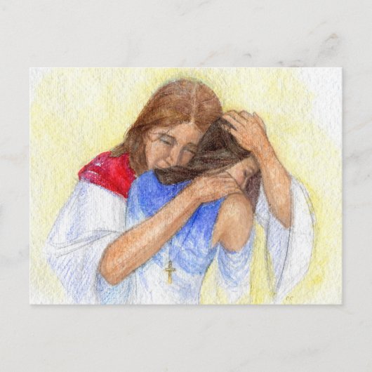 "Jezus bevalt ons." Briefkaart (Voorkant)