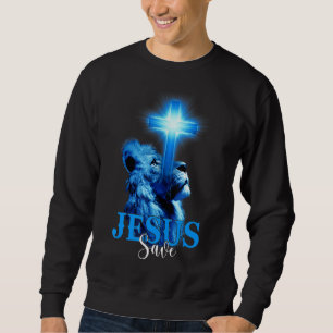 Jezus bewaart Bijbelscripts Christelijke lion cr Trui