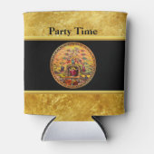 Jezus bij Heaven's Gate gold foil en zwarte textuu Blikjeskoeler (Voorkant)