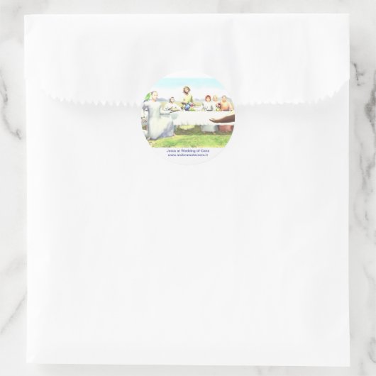 Jezus bij het huwelijk van Cana Ronde Sticker (Tas)