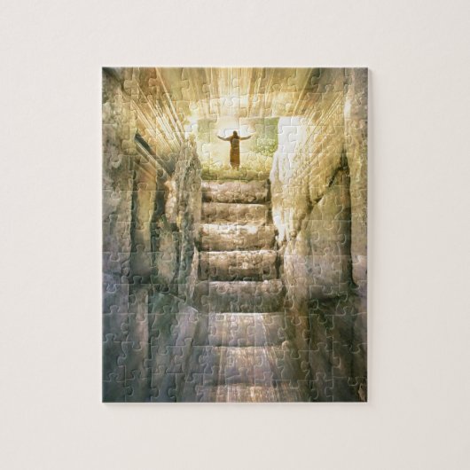 Jezus bij Legty Tomb Paasheropleving Legpuzzel (Verticaal)