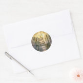 Jezus bij Legty Tomb Paasheropleving Ronde Sticker (Envelop)