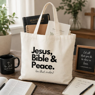 Jezus Bijbel Vrede Christelijk Geloof Tote Bag