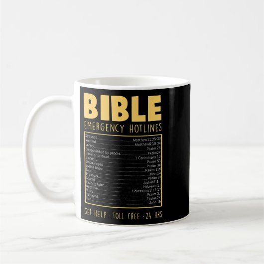 Jezus Bijbelse noodnummers Funny Hotline Christus Koffiemok (Links)
