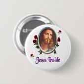 Jezus binnen ronde button 5,7 cm (Voorkant /achterkant)