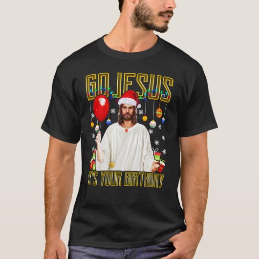 Jezus Birthday kerst T-shirt (Voorkant)