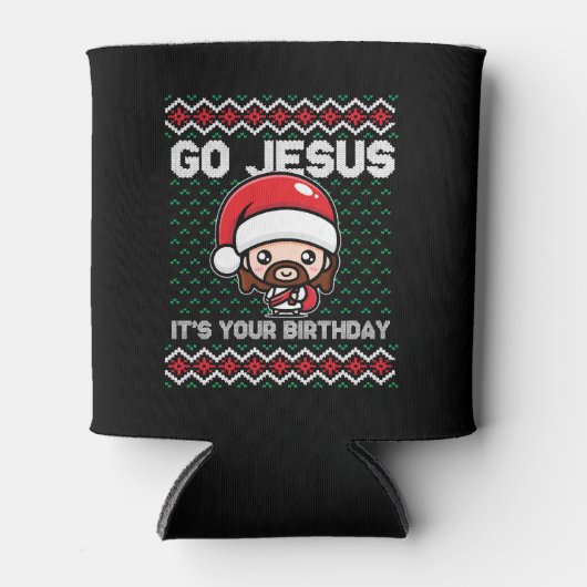 Jezus Birthday Team Jezus Kerstmis Blikjeskoeler (Voorkant)