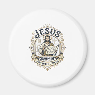 Jezus Blauwdruk Architect Plan Jezus Blauwdruk Boo Magneet