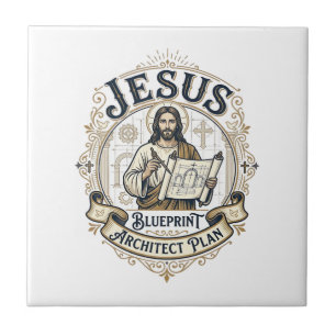 Jezus Blauwdruk Architect Plan Jezus Blauwdruk Boo Tegeltje