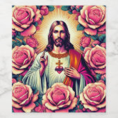 Jezus bloem wijn label! etiket (Enkel label)