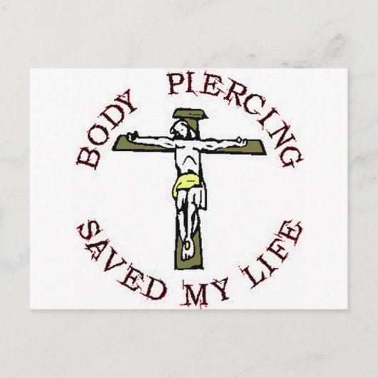 Jezus "Body Piercing" Briefkaart (Voorkant)